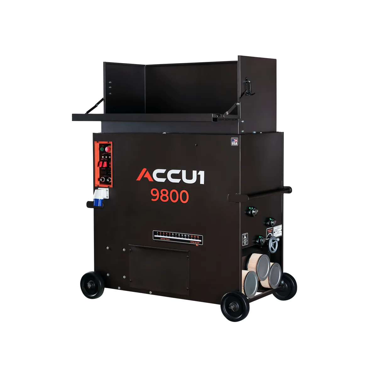 ACCU1 9800 timber frame insulation blower with hopper extension, open